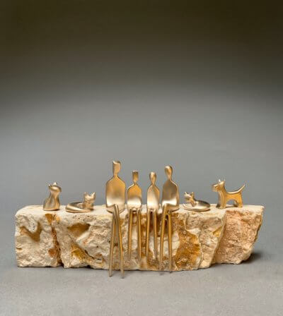 Brushed bronze family portrait