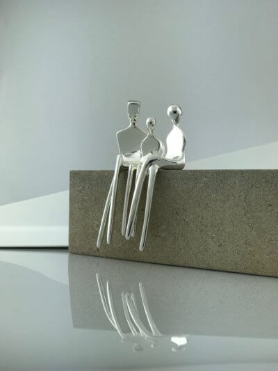 Family of three in silver