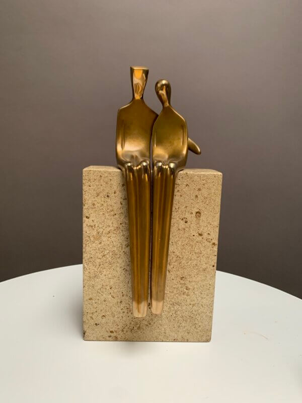 Close to Me 10" gold brown statue