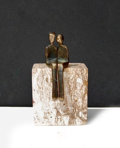 "by your side" bronze sculpture