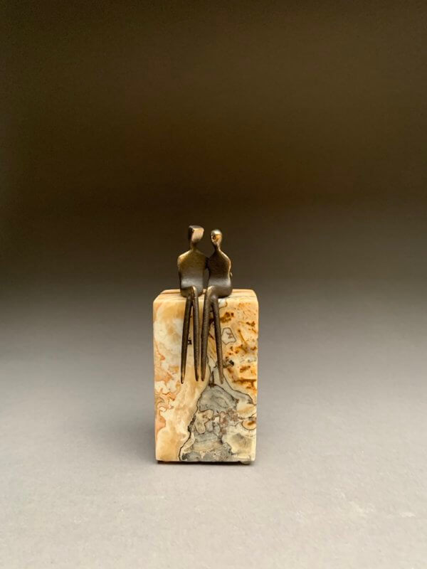 Miniature anniversary bronze sculpture