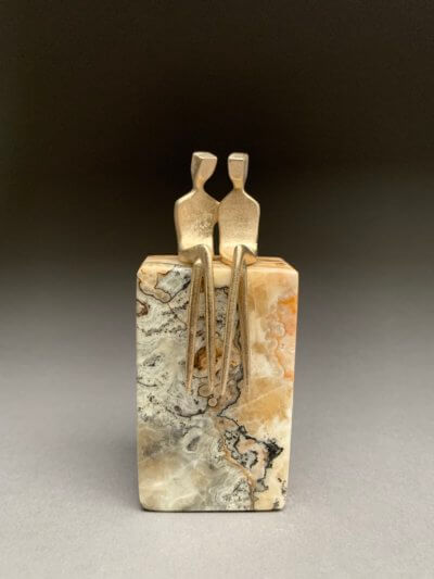 Gay sculpture in brushed bronze