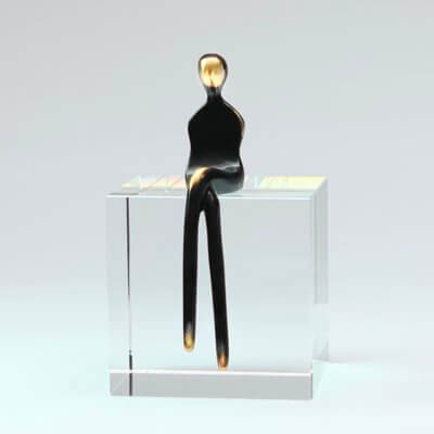 Mom 2 for build your family or curvy, female bronze sculpture for Caress couple