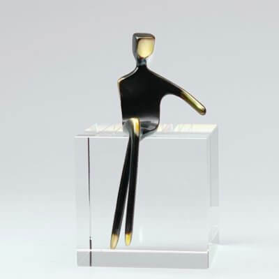 Dad Style 2 for build your family sculpture, Caress male figure in Bronze