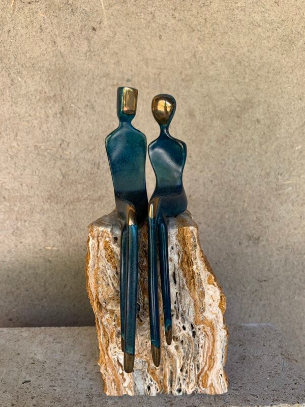 Elegant couple a cast bronze sculpture