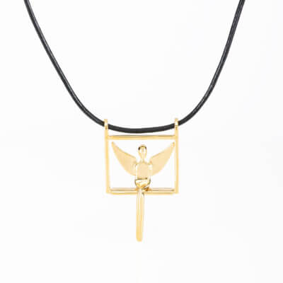 Gold angel pendant