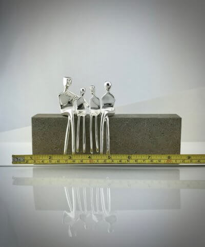 Family of four caress silver tape measure