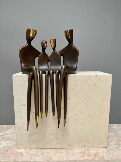 Two dads - family portrait, sculpture, queer