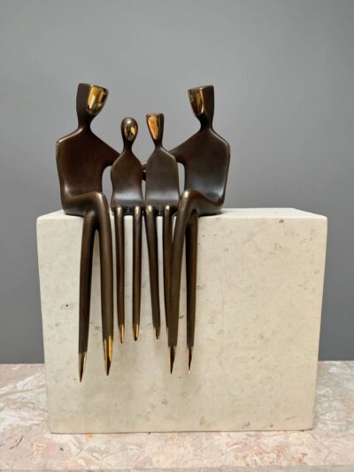 Two dads - family portrait, sculpture, queer