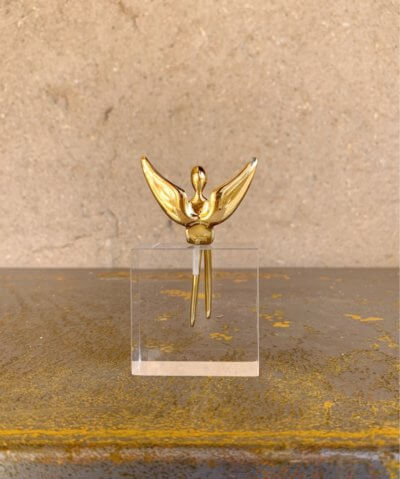 3" Gold Plated Angel on acrylic base - back