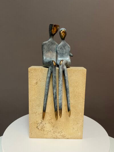 gray figurative sculpture, backside