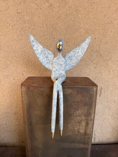 Limited Edition White/gray 10.5 inch Angel. Memorial guardian, or sympathy gift