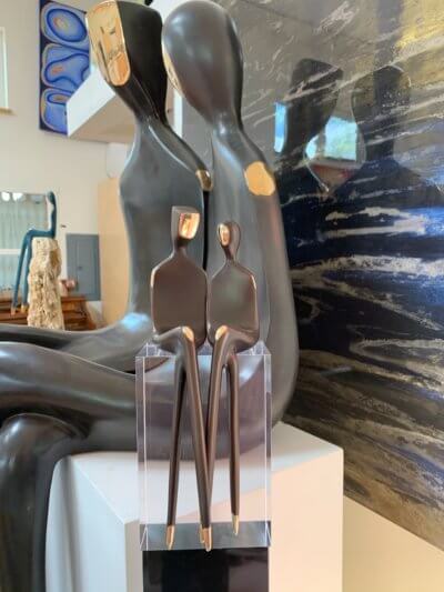 10" Bronze sculpture couple