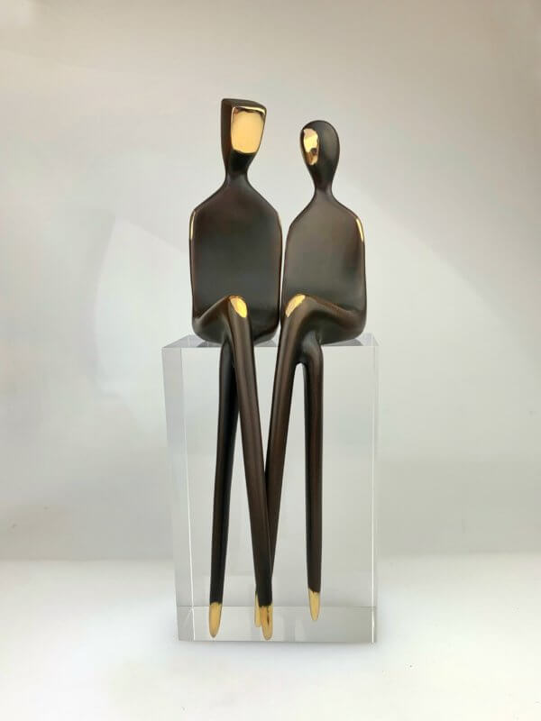 front view The Two of Us 10" Bronze sculpture couple