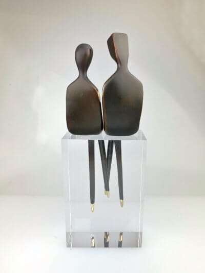 backside The Two of Us 10" Bronze sculpture couple