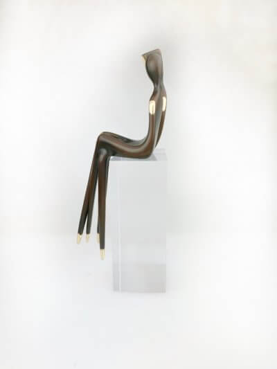 side view The Two of Us 10" Bronze sculpture couple