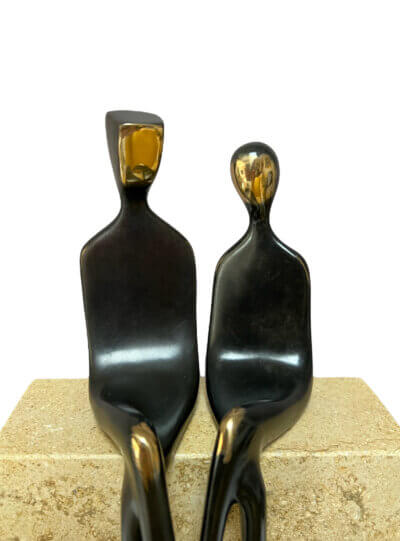 The two of us -bronze sculpture with golden highlights