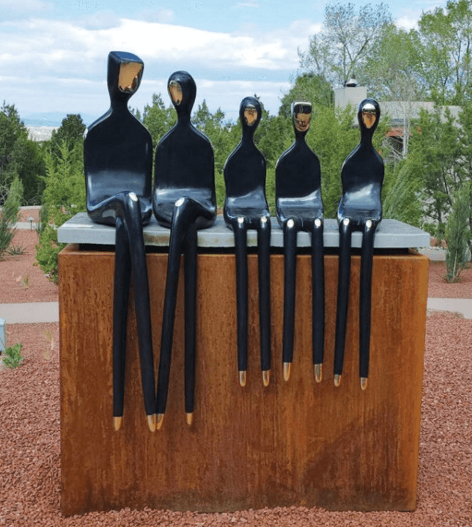 Larger outdoor family sculpture at four seasons resort Santa Fe