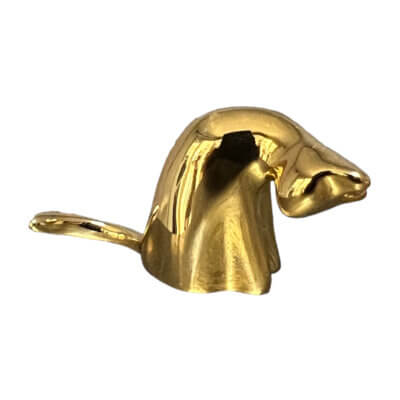 grooming cat miniature gold sculpture