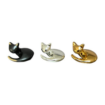 miniature cat precious metal figurines