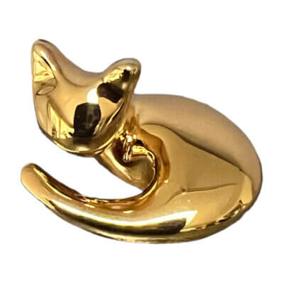 miniature gold cat netsuke