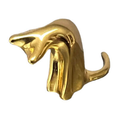 grooming cat miniature gold plated sculpture