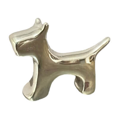 silver dog figurine