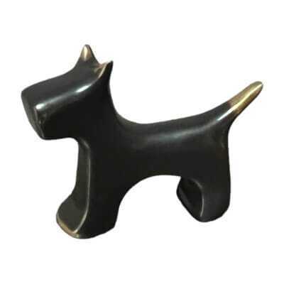 miniature bronze dog figurine