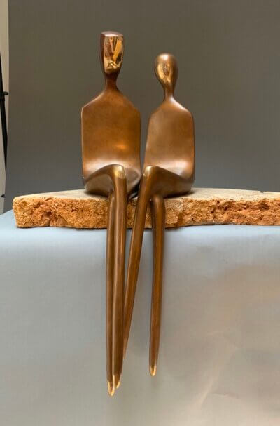 The Two Of Us, bronze sculpture by Yenny Cocq in Santa Fe
