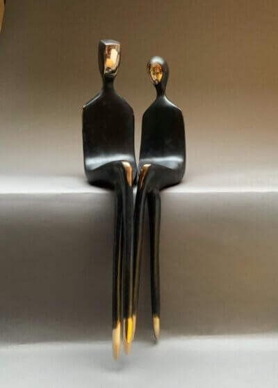 People bronze sculpture by Yenny Cocq in Santa Fe
