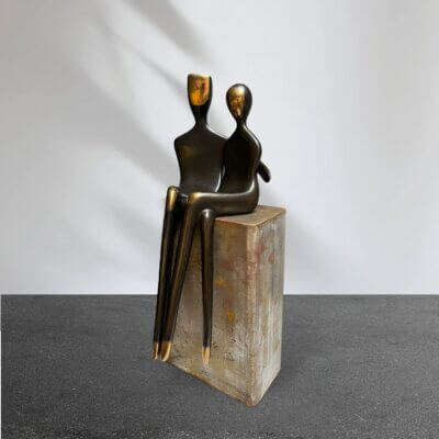 Bronze couple sculpture
