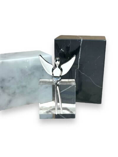 Small silver angel sitting 3" tall