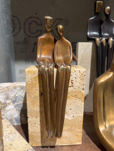 Close to me 8" bronze sculpture, in light brown