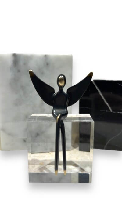 Bronze Angel 3" mounted on acrylic