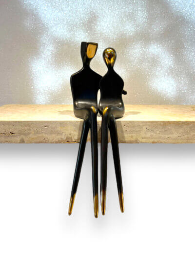 Caress in 10" bronze sculpture with love